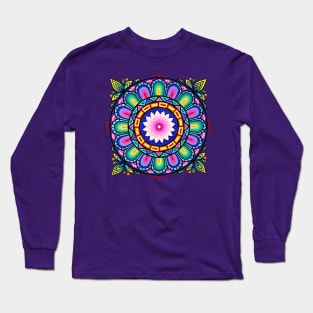 Stained Glass Window Mandala Long Sleeve T-Shirt